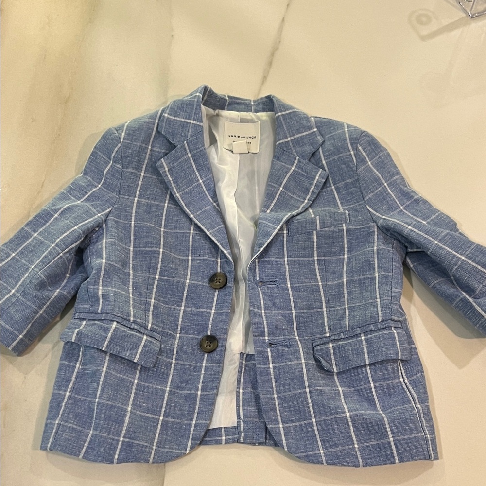 Janie and Jack Blue Checkered Jacket